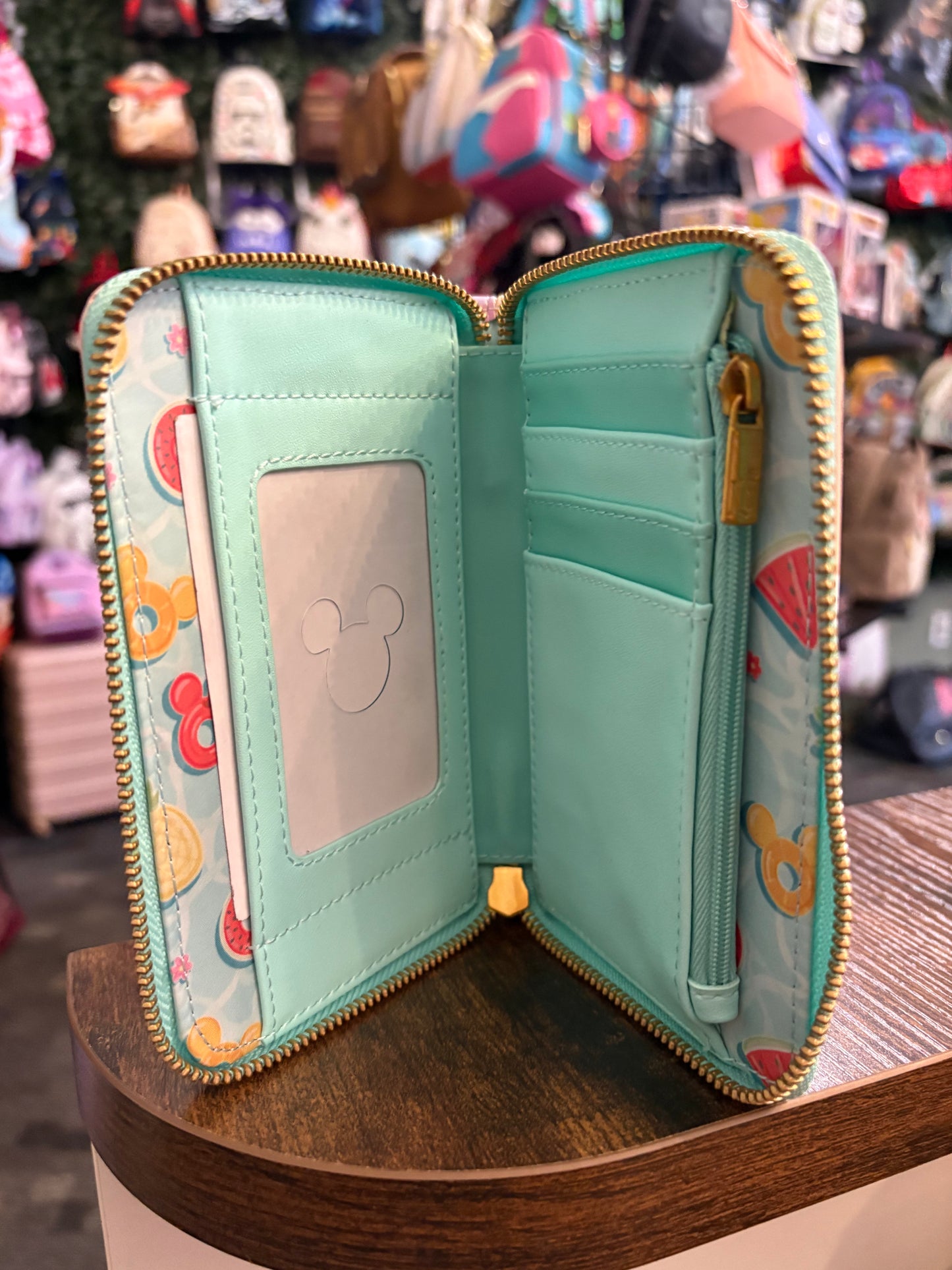 Loungefly Mickey and Minnie Summer Zip around wallet