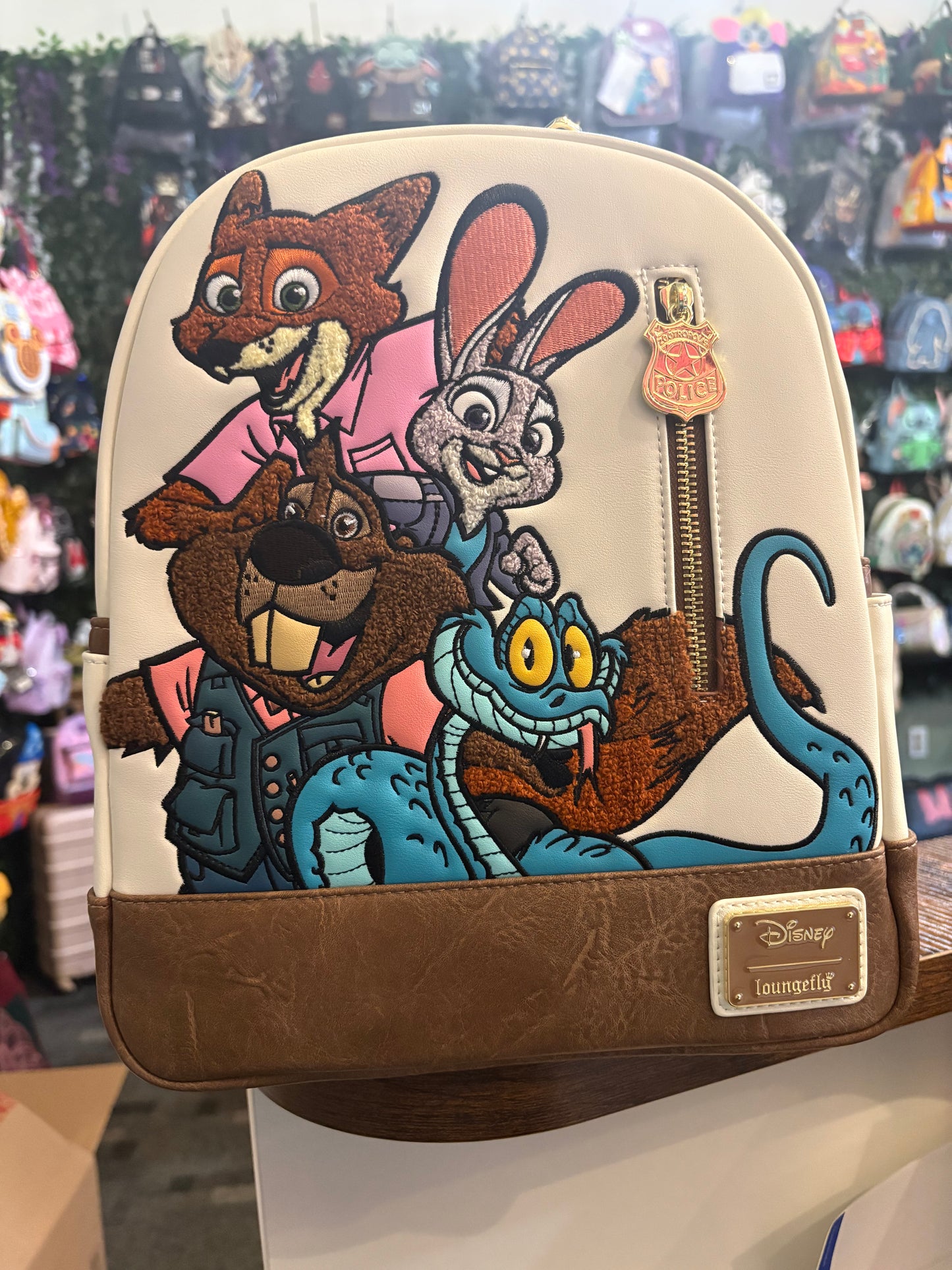 Loungefly Zootopia 2 Chenille Stacked mini backpack