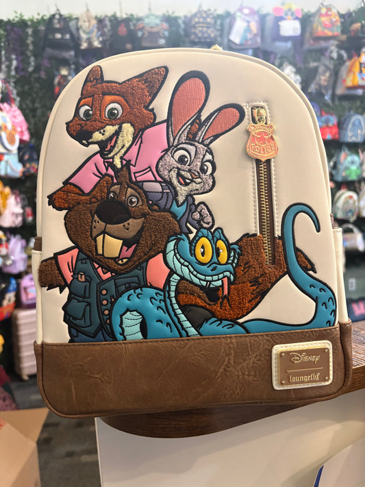 Loungefly Zootopia 2 Chenille Stacked mini backpack