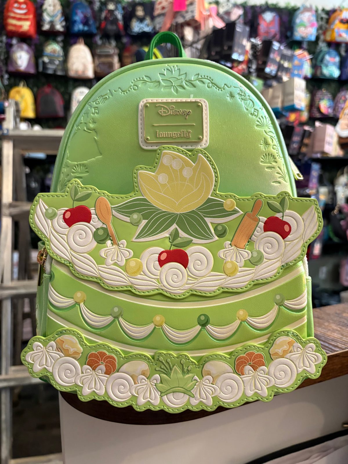 Loungefly Tiana Birthday Cake Green mini Backpack
