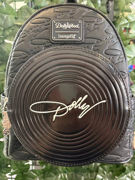 Loungefly Black Vinyl Dolly Mini Backpack - Dollywood Exclusive