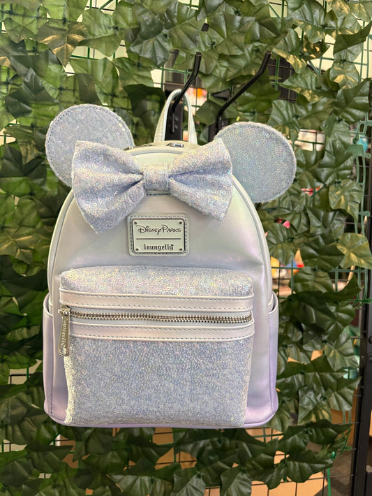 Loungefly Disney Parks Iridescent Sequin Minnie Mouse Mini Backpack