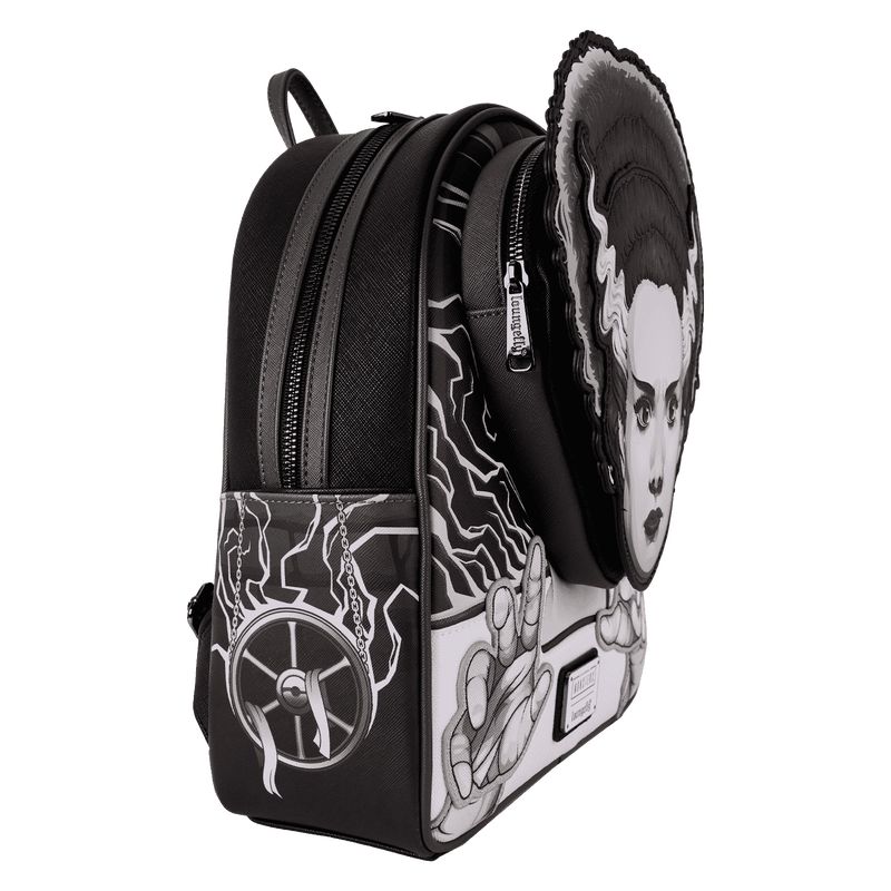 Loungefly Universal Monsters Exclusive The Bride Of Frankenstein Glow Mini Backpack - Glow in the Dark