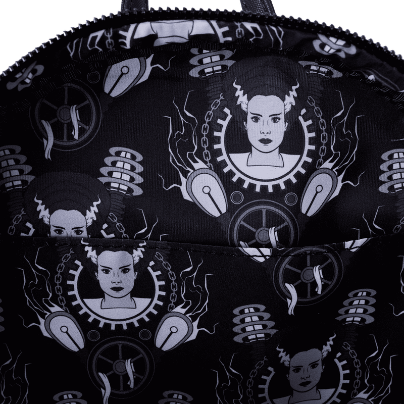 Loungefly Universal Monsters Exclusive The Bride Of Frankenstein Glow Mini Backpack - Glow in the Dark