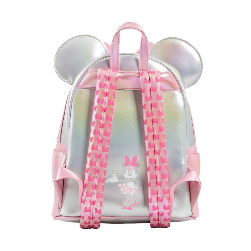 Loungefly Silver And Pink Minnie Mouse Mini Backpack
