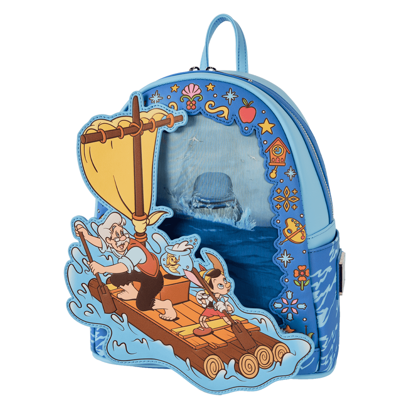 Loungefly Pinocchio Raft Monstro Lenticular Mini Backpack