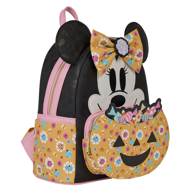 Loungefly Minnie Mouse Cosplay Floral Pumpkin Glow Mini Backpack