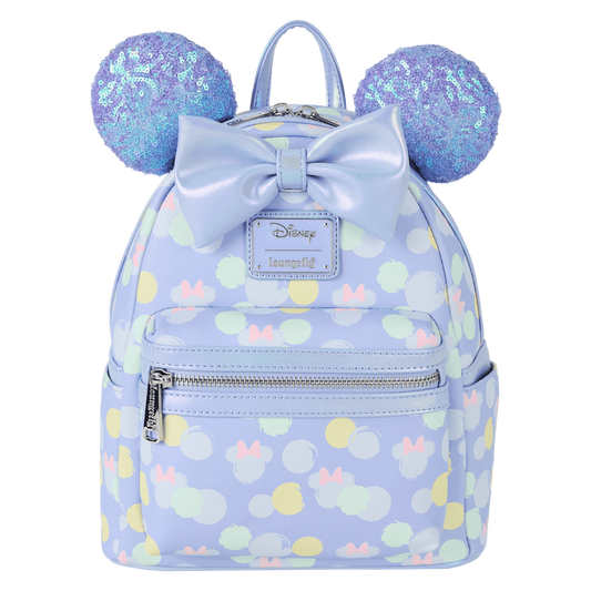 Loungefly Minnie Mouse Iridescent AOP Sequin Ear Mini Backpack