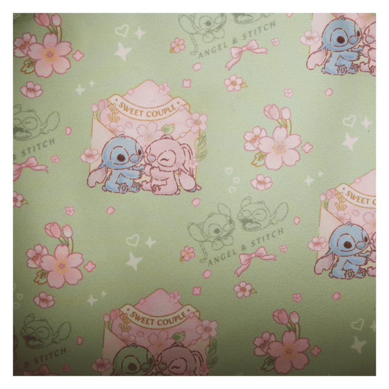 Loungefly Disney Stitch & Angel Cherry Blossom Heart Crossbody