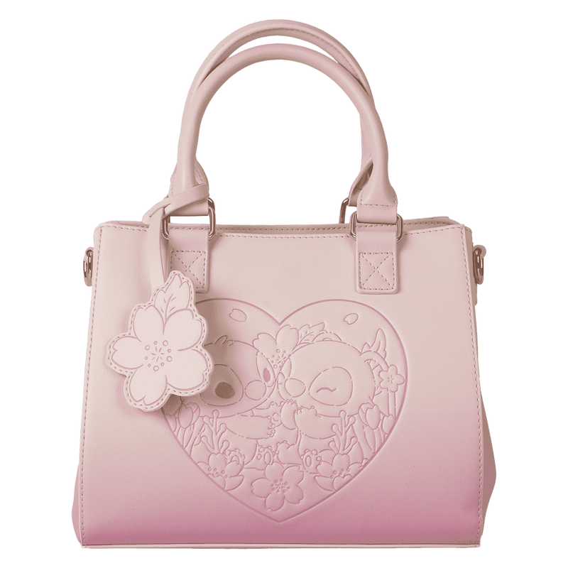 Loungefly Disney Stitch & Angel Cherry Blossom Heart Crossbody
