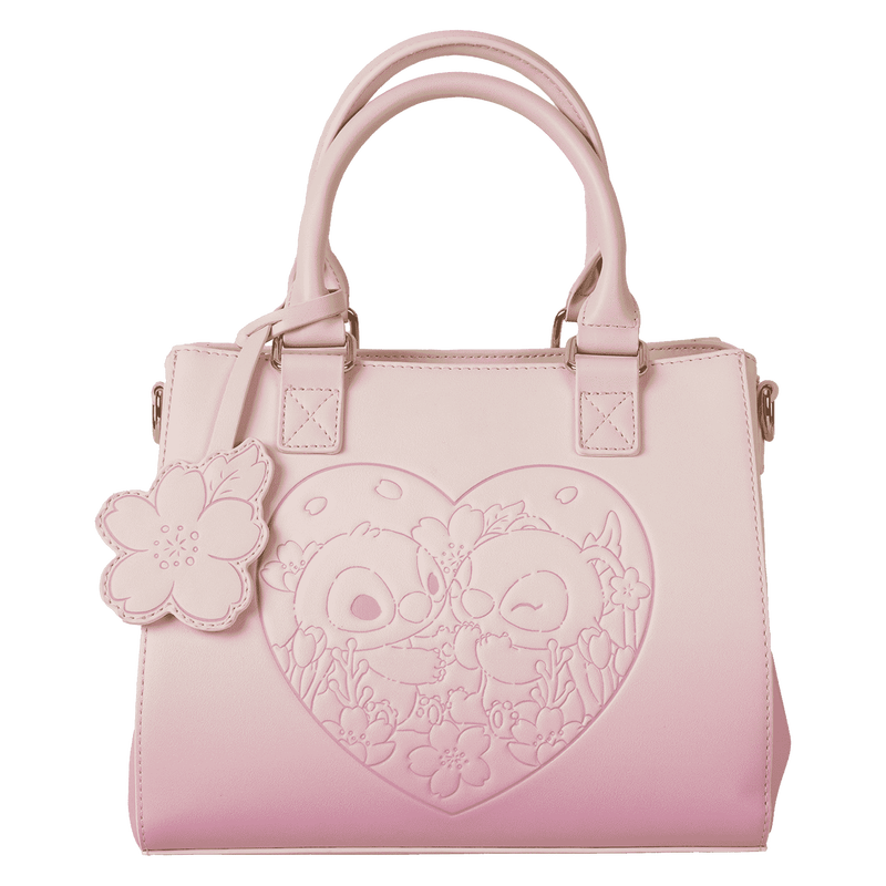 Loungefly Disney Stitch & Angel Cherry Blossom Heart Crossbody