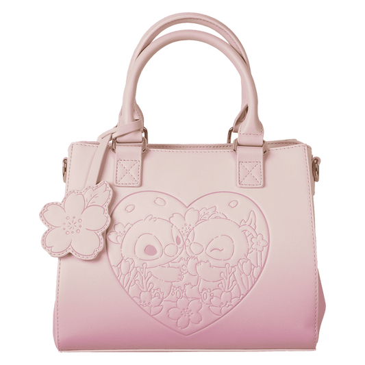 Loungefly Disney Stitch & Angel Cherry Blossom Heart Crossbody