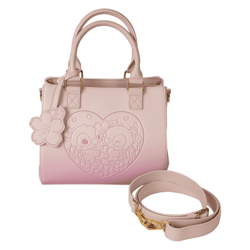 Loungefly Disney Stitch & Angel Cherry Blossom Heart Crossbody