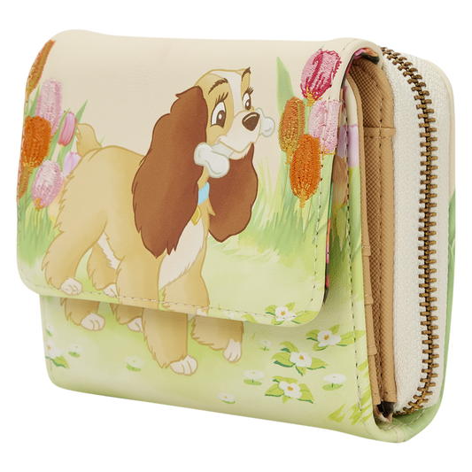 Loungefly Lady and the Tramp Pastel Tulip Trifold Wallet
