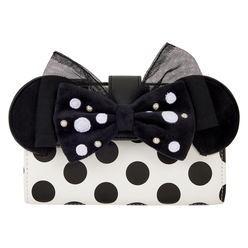 Loungefly Disney Minnie Mouse Exclusive Polka Dot Pearl Flap Wallet