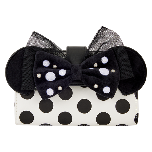 Loungefly Disney Minnie Mouse Exclusive Polka Dot Pearl Flap Wallet
