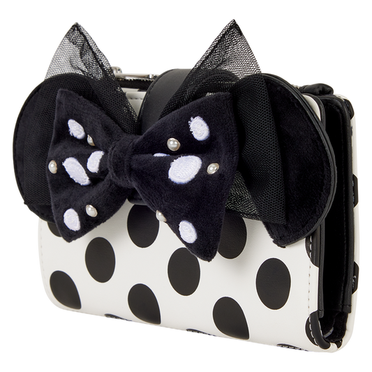 Loungefly Disney Minnie Mouse Exclusive Polka Dot Pearl Flap Wallet