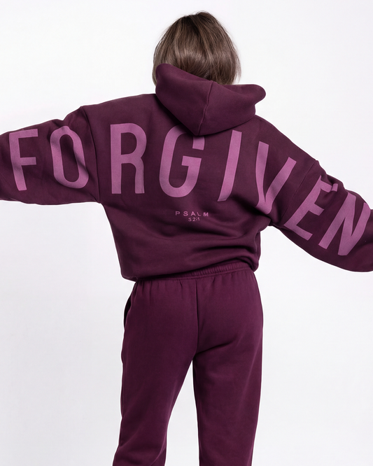 Kingdom Essential Hoodie - Forgiven - Jewel-Tone - Dark Cherry: Forgiven - Dark Cherry / L