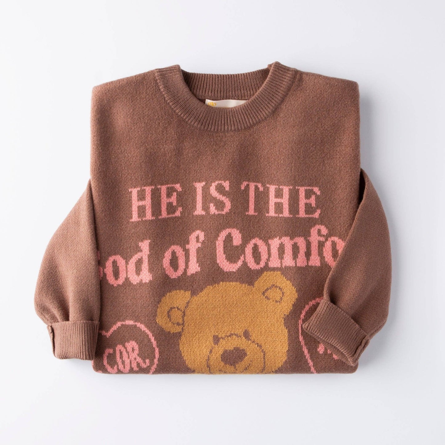 God of Comfort Jacquard Sweater: Brown / M