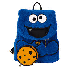 Loungefly Sesame Street Cookie Monster Plush Mini Backpack W/ Coin Bag