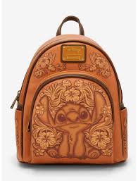 Loungefly Stitch Tooled Brown Mini Backpack