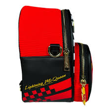 Loungefly Pixar Cars Lightning McQueen Corduroy Convertible Mini Backpack