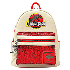 Loungefly Jurassic Park Red Sequin Mini Backpack