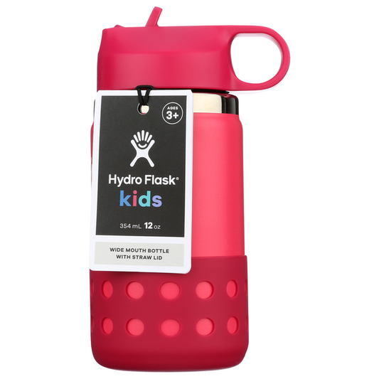 Hydro Flask 12 Oz Kids Wide Mouth Straw Cap And Boot - Peony