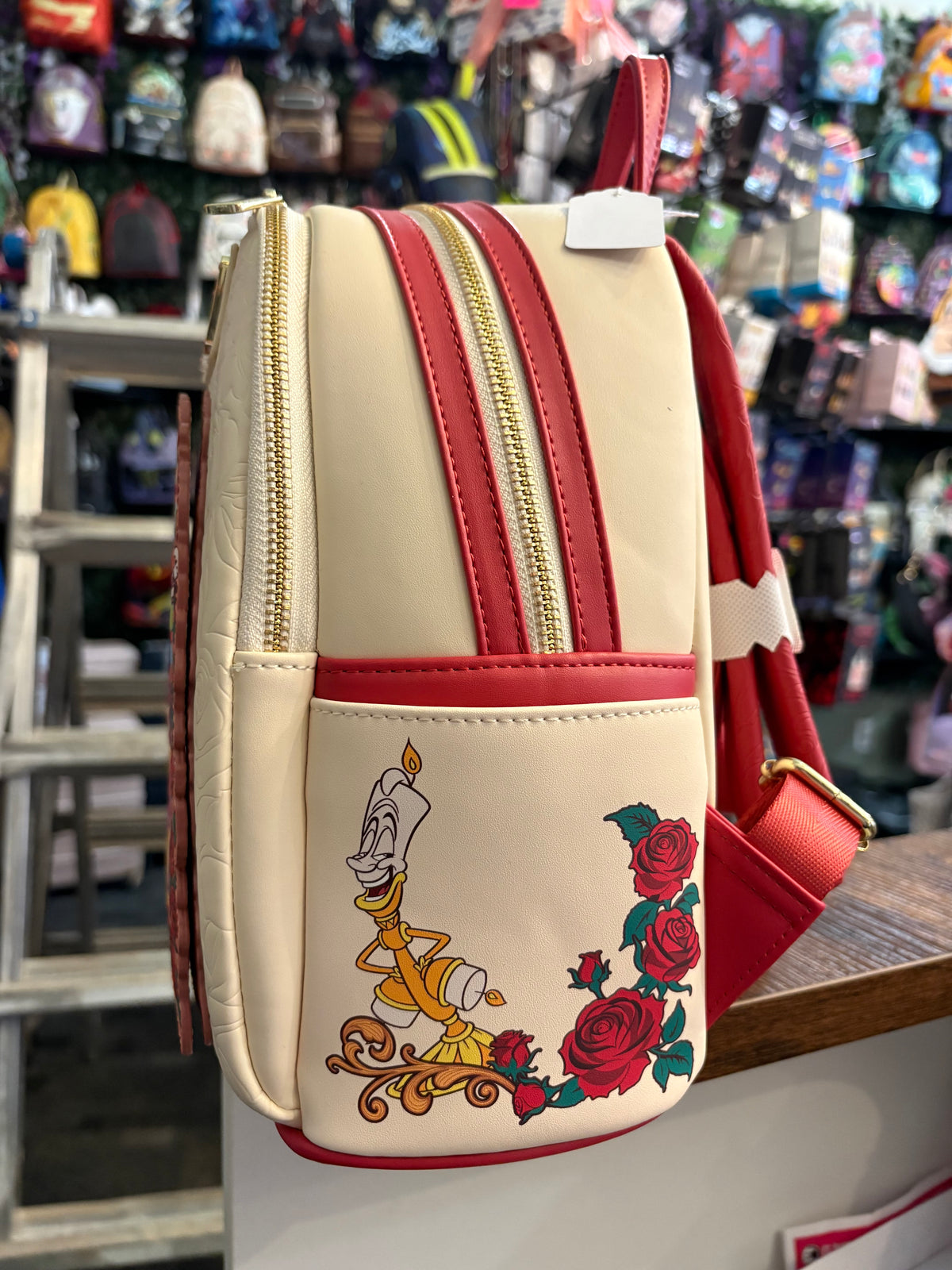 Loungefly Belle Beauty and the Beast Door Opening Mini Backpack