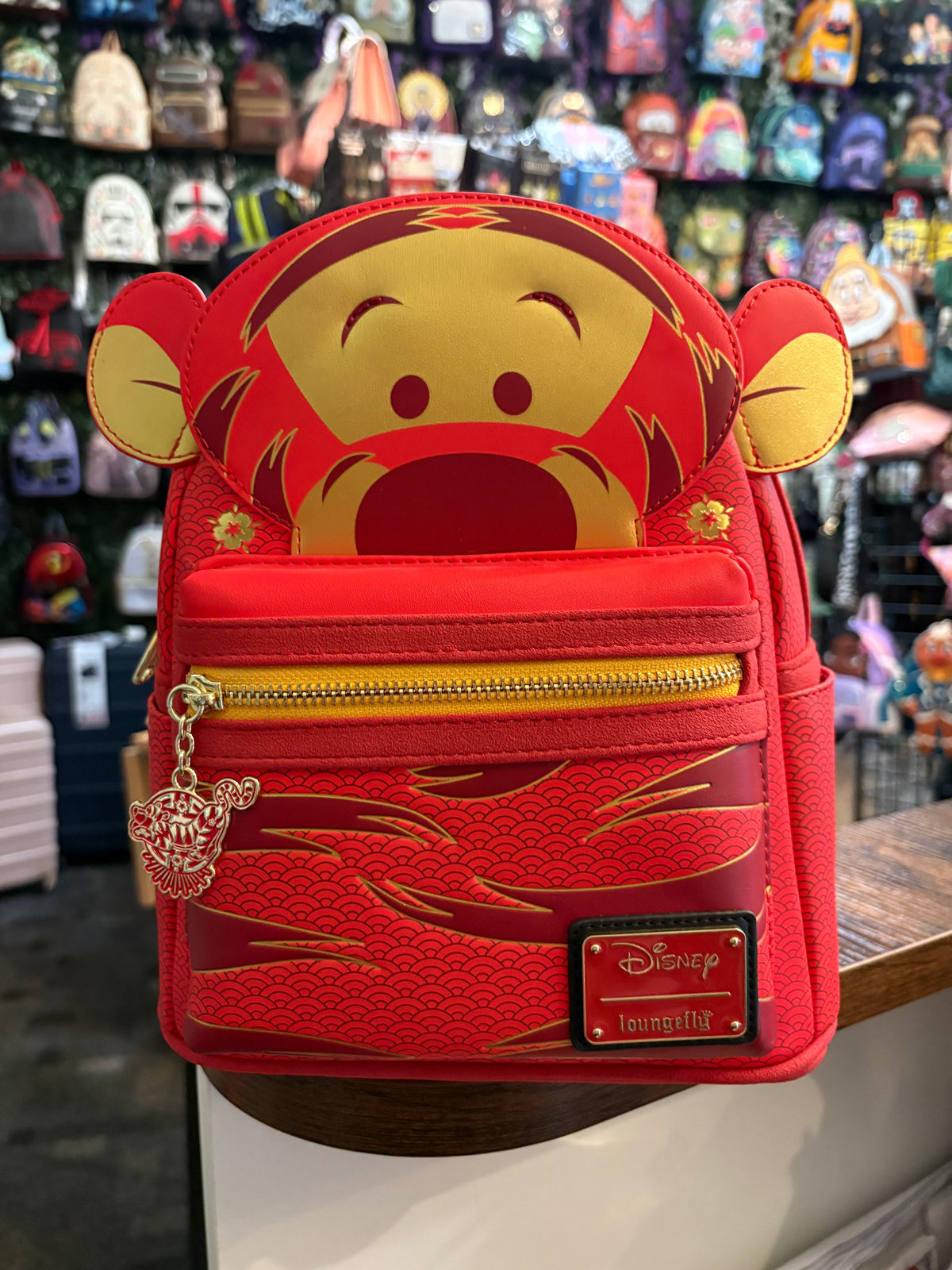 Loungefly Disney Winnie the Pooh Tigger red and gold mini backpack