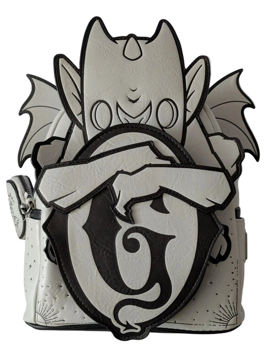 Loungefly Gideon’s Bakehouse Gray Gargoyle Mini Backpack - Glow-in-the-Dark