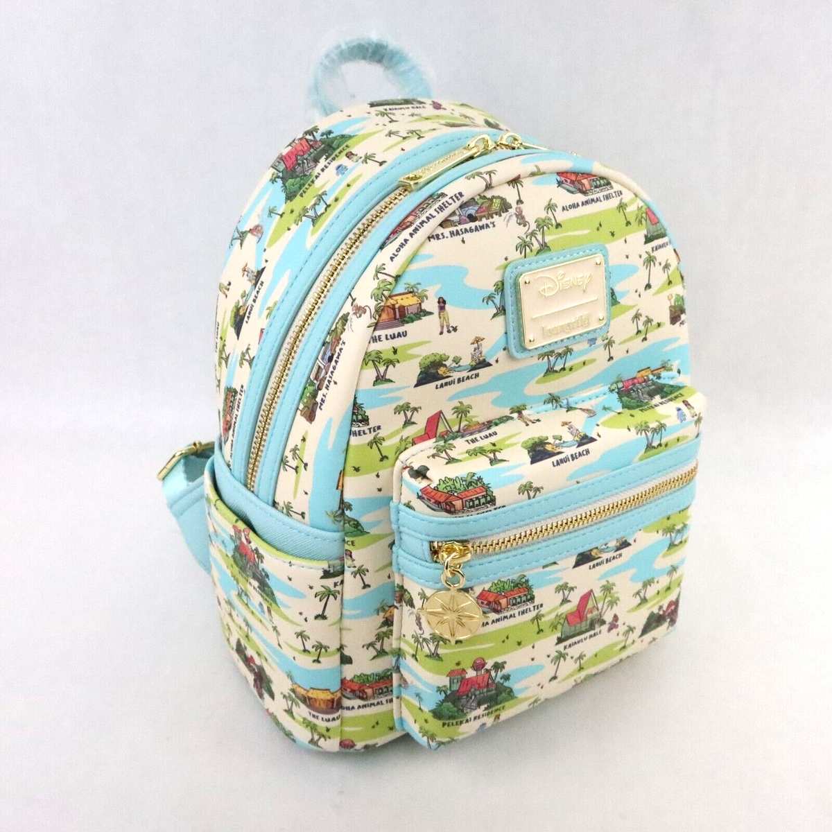 Loungefly Disney Lilo & Stitch Locations Allover Print Mini Backpack
