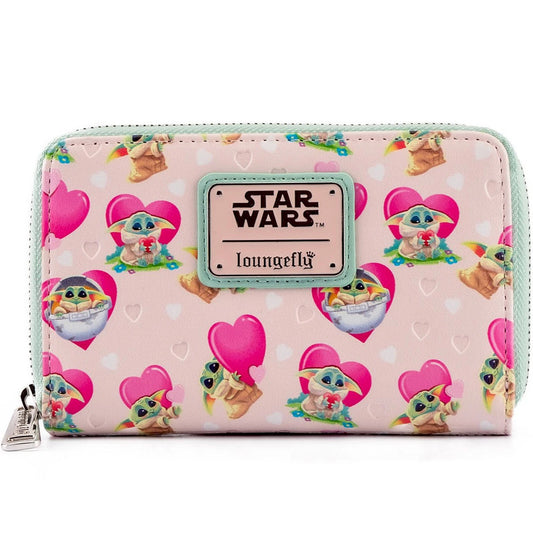 Loungefly Star Wars Mandalorian Grogu Valentines Zip Around Wallet