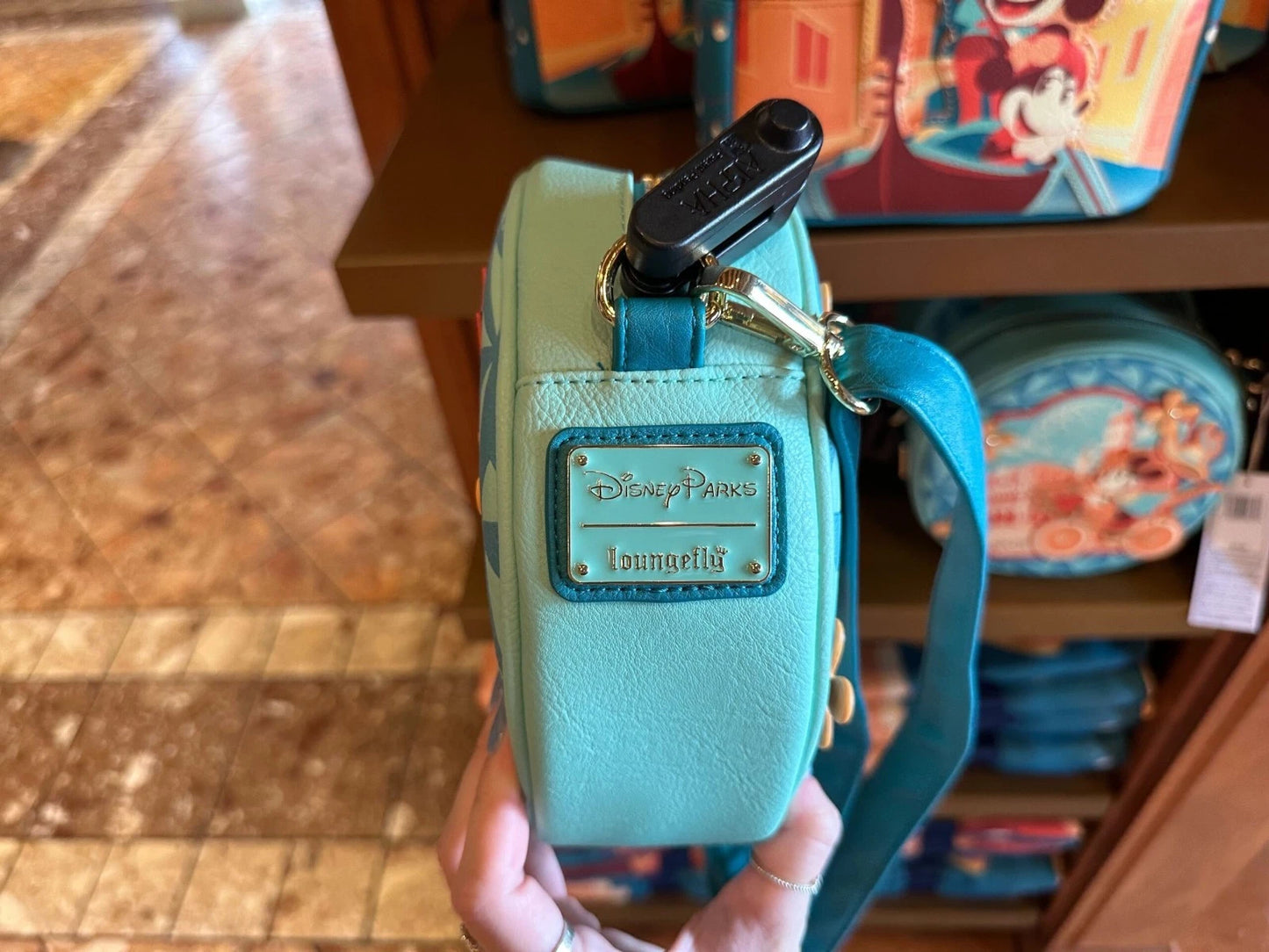 Loungefly Disney Parks Epcot Italy Viva Topolino Minnie Mouse on Bike Crossbody