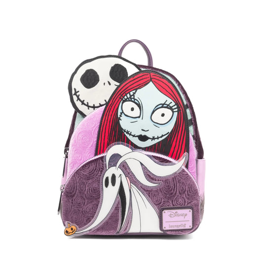 Loungefly NBC Glow in the Dark Jack, Sally and Zero Mini Backpack