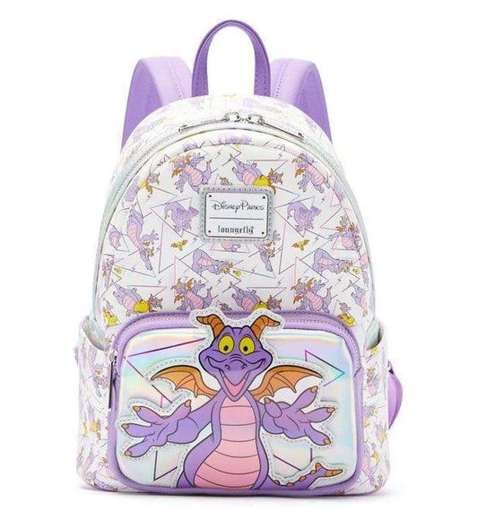 Loungefly Disney Parks Figment Iridescent Holographic AOP Mini Backpack
