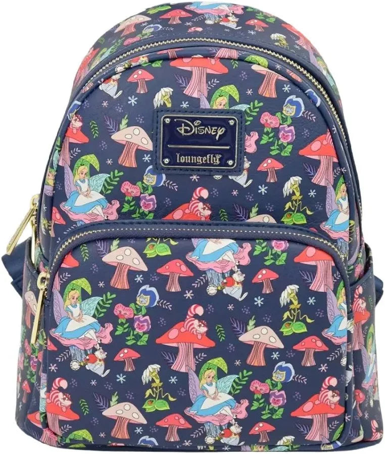 Loungefly Disney Alice in Wonderland Characters AOP Mini Backpack